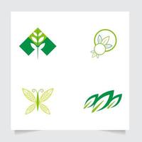 einstellen Sammlung eben Emblem Logo Design zum Landwirtschaft mit das Konzept von Grün Blätter Vektor. Grün Natur Logo benutzt zum landwirtschaftlich Systeme, Bauern, und Plantage Produkte. Logo Vorlage. vektor