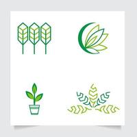 einstellen Sammlung eben Emblem Logo Design zum Landwirtschaft mit das Konzept von Grün Blätter Vektor. Grün Natur Logo benutzt zum landwirtschaftlich Systeme, Bauern, und Plantage Produkte. Logo Vorlage. vektor