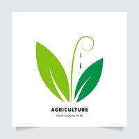 eben Emblem Logo Design zum Landwirtschaft mit das Konzept von Grün Blätter Vektor. Grün Natur Logo benutzt zum landwirtschaftlich Systeme, Bauern, und Plantage Produkte. Logo Vorlage. vektor