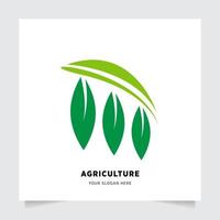 eben Emblem Logo Design zum Landwirtschaft mit das Konzept von Grün Blätter Vektor. Grün Natur Logo benutzt zum landwirtschaftlich Systeme, Bauern, und Plantage Produkte. Logo Vorlage. vektor