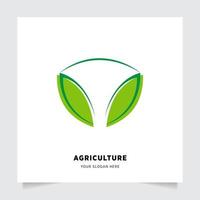 eben Emblem Logo Design zum Landwirtschaft mit das Konzept von Grün Blätter Vektor. Grün Natur Logo benutzt zum landwirtschaftlich Systeme, Bauern, und Plantage Produkte. Logo Vorlage. vektor