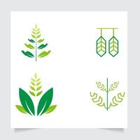 einstellen Sammlung eben Emblem Logo Design zum Landwirtschaft mit das Konzept von Grün Blätter Vektor. Grün Natur Logo benutzt zum landwirtschaftlich Systeme, Bauern, und Plantage Produkte. Logo Vorlage. vektor