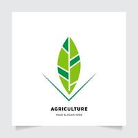 eben Emblem Logo Design zum Landwirtschaft mit das Konzept von Grün Blätter Vektor. Grün Natur Logo benutzt zum landwirtschaftlich Systeme, Bauern, und Plantage Produkte. Logo Vorlage. vektor