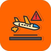 Flugzeugunfall-Vektor-Icon-Design vektor