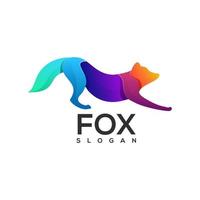 bunter Farbverlauf des Logo-Fuchses vektor