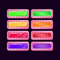 Satz von Spiel ui rosa Diamant und Gelee bunten Knopf für GUI Asset Elemente Vektor-Illustration vektor