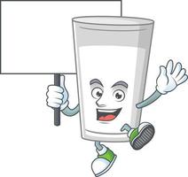 Glas von Milch Karikatur Charakter vektor