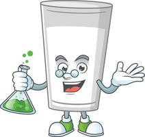 Glas von Milch Karikatur Charakter vektor