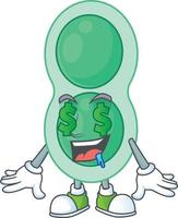 Karikatur Charakter von Grün Streptokokken Lungenentzündung vektor