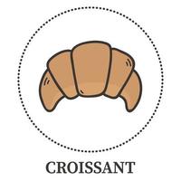 frisch gebackenes Croissant auf weißem Hintergrund - Vektor