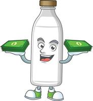 Milch Flasche Karikatur Charakter vektor