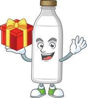 mjölk flaska tecknad serie karaktär vektor