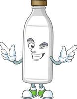 Milch Flasche Karikatur Charakter vektor