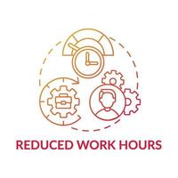 Konzeptikon für reduzierte Arbeitszeit vektor