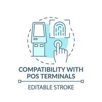 kompatibilitet med pos-terminaler konceptikon vektor