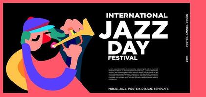 Vektor bunte internationale Jazz Tag Banner Design