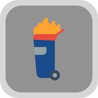 Müllcontainer-Feuer-Vektor-Icon-Design vektor