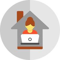 Frauen, die zu Hause arbeiten, Vektor-Icon-Design vektor