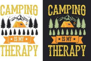 camping t skjorta design bunt t-shirt design för camping älskare vektor