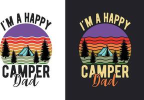 kreativ retro årgång camping t skjorta design fri ladda ner, camping element fri ladda ner vektor