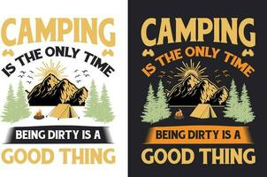 camping t skjorta design bunt t-shirt design för camping älskare vektor