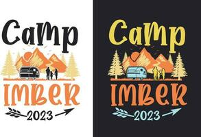 kreativ retro Jahrgang Camping t Hemd Design kostenlos herunterladen, Camping Elemente kostenlos herunterladen vektor
