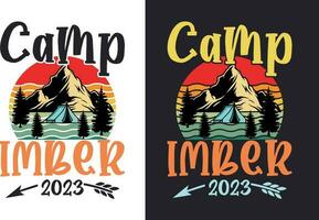 kreativ retro Jahrgang Camping t Hemd Design kostenlos herunterladen, Camping Elemente kostenlos herunterladen vektor