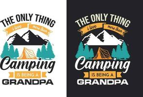 kreativ retro Jahrgang Camping t Hemd Design kostenlos herunterladen, Camping Elemente kostenlos herunterladen vektor