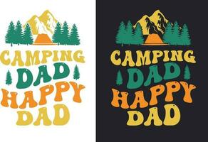 kreativ retro Jahrgang Camping t Hemd Design kostenlos herunterladen, Camping Elemente kostenlos herunterladen vektor