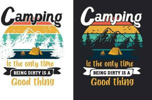 camping t skjorta design bunt t-shirt design för camping älskare vektor