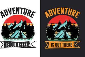 kreativ retro Jahrgang Camping t Hemd Design kostenlos herunterladen, Camping Elemente kostenlos herunterladen vektor