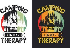 camping t skjorta design bunt t-shirt design för camping älskare vektor