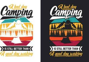 kreativ retro årgång camping t skjorta design fri ladda ner, camping element fri ladda ner vektor