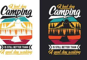 kreativ retro Jahrgang Camping t Hemd Design kostenlos herunterladen, Camping Elemente kostenlos herunterladen vektor