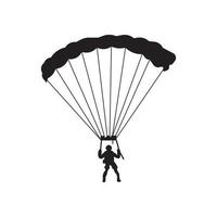 Fallschirmspringen oder Gleitschirmfliegen Symbol, Vektor Illustration Symbol Design.