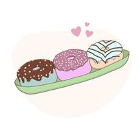 National Krapfen tag.verglast Süss Krapfen. zeichnen komisch amerikanisch kawaii traditionell Süss Krapfen Vektor Illustration. amerikanisch traditionell Essen, Kochen, Speisekarte Konzept. Gekritzel im Karikatur Stil.