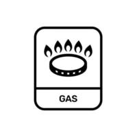 Küche Gas Brenner Symbol. Kochfeld Anleitung vektor