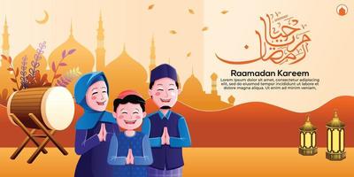 Ramadan kareem islamisch Hintergrund Vektor. glücklich islamisch Neu Hijri Jahr. Grafik Design zum das Dekoration von Geschenk Zertifikate, Banner und Flyer. vektor