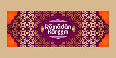 Ramadan kareem Banner Design lanscape modern einfach vektor