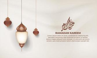 Ramadan kareem Banner mit Arabisch Lampen und Dekoration vektor