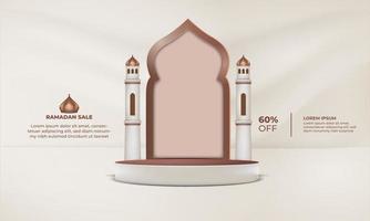 Ramadan Verkauf Rahmen Moschee mit ein Preis Etikett zum 50 aus