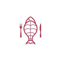 Fisch Restaurant Logo gekocht Fisch Symbol vektor