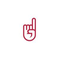Index Finger Logo Show Richtung Fragen Symbol vektor