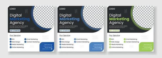 Banner für digitale Marketingagenturen für Social-Media-Beitragsvorlagen vektor