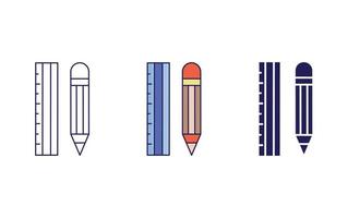penna och skala ikon vektor