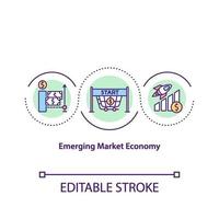 Konzeptikone der aufstrebenden Marktwirtschaft vektor