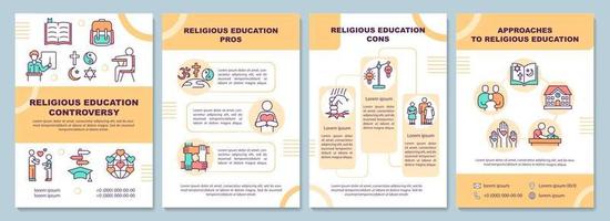 Broschüre Vorlage für Kontroversen im Bereich Religionsunterricht vektor
