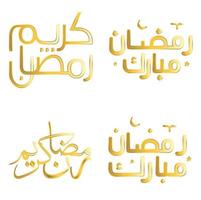 Vektor golden Ramadan kareem Gruß Karte mit Arabisch Kalligraphie Design.
