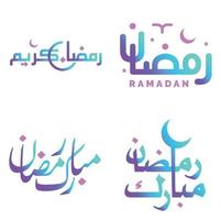 feiern das heilig Monat von Ramadan mit Gradient Arabisch Kalligraphie. vektor