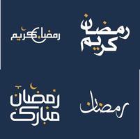 vit arabicum kalligrafi med orange design element vektor illustration för fira ramadan kareem.